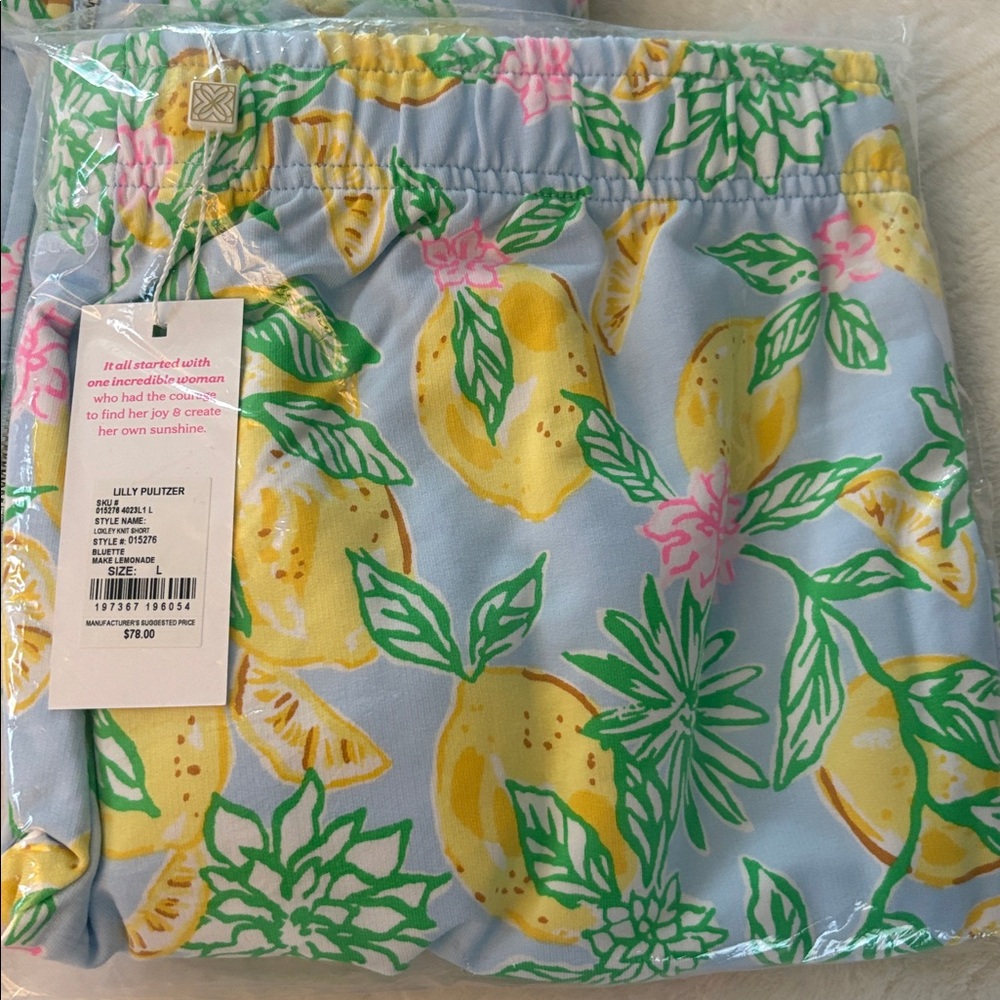 NWT Lilly Pulitzer Set in Bluette Make Lemonade size Large - Picture 7 of 11